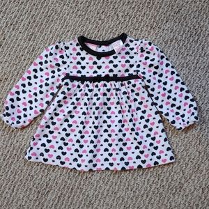 🎀 Baby Girl Long Sleeve Heart Shirt